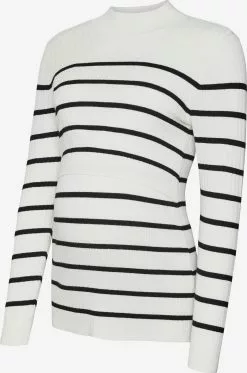 Mamalicious Fijngebreide Truien Trui NEWSIV JUNE Dames Wit