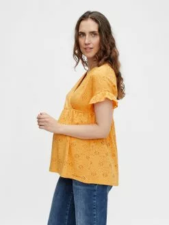 Mamalicious Blouses & Tunieken Blouse Dinna Dames Lichtoranje -Mamalicious Winkel 076a490a22f353c5f7932b4a1677982b