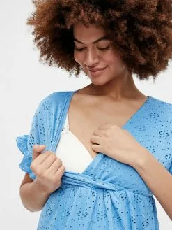 Mamalicious Blouses & Tunieken Blouse Dinna Dames Blauw -Mamalicious Winkel 0cf7051080b74a2e53871f28a7b822e2