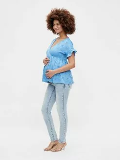 Mamalicious Blouses & Tunieken Blouse Dinna Dames Blauw -Mamalicious Winkel 200cb424ddf87339a6e30cbaed769dc3