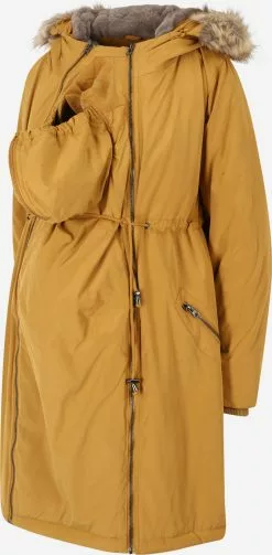 Mamalicious Jassen & Bodywarmers Winterparka Amy Dames Cognac