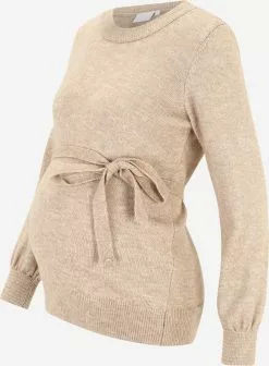 Mamalicious Fijngebreide Truien Trui NEWANNE Dames Beige