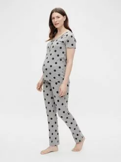 Mamalicious Nachtmode Pyjama Mira Lia Dames Grijs Gemêleerd -Mamalicious Winkel 5a30c25fdc2c5afef48df9b79923999d