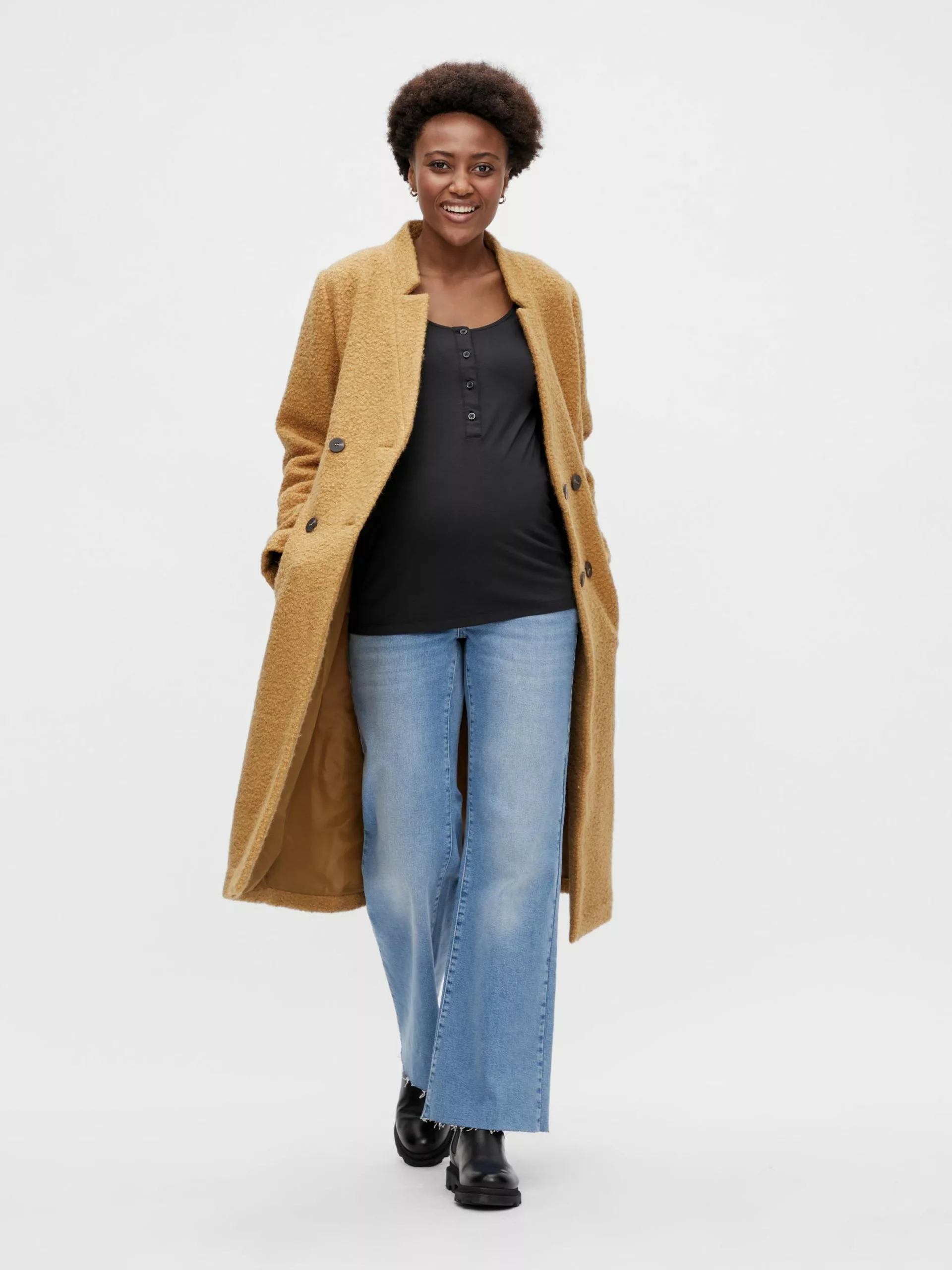 Mamalicious Jassen & Bodywarmers Tussenmantel Peggy Dames Karamel 5 Mamalicious Jassen & Bodywarmers Tussenmantel Peggy Dames Karamel - Afbeelding 5