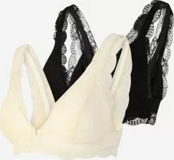 Mamalicious Voedingsbhs Triangel Voedingsbh Senia Dames Zwart / Wolwit