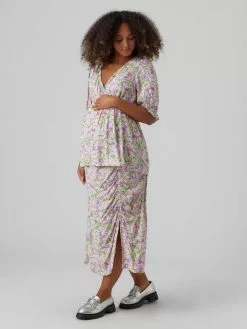 Mamalicious Blouses & Tunieken Blouse Sarah Dames Riet / Lichtgroen -Mamalicious Winkel 6d9f8b4413bfb2ef87f850ef01a76dbd