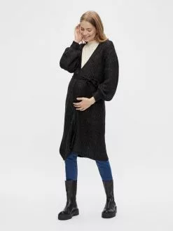 Mamalicious Vesten Gebreid Vest Linn Dames Zwart Gemêleerd -Mamalicious Winkel 86710a486f74fb0cf8931e5ced5e91df