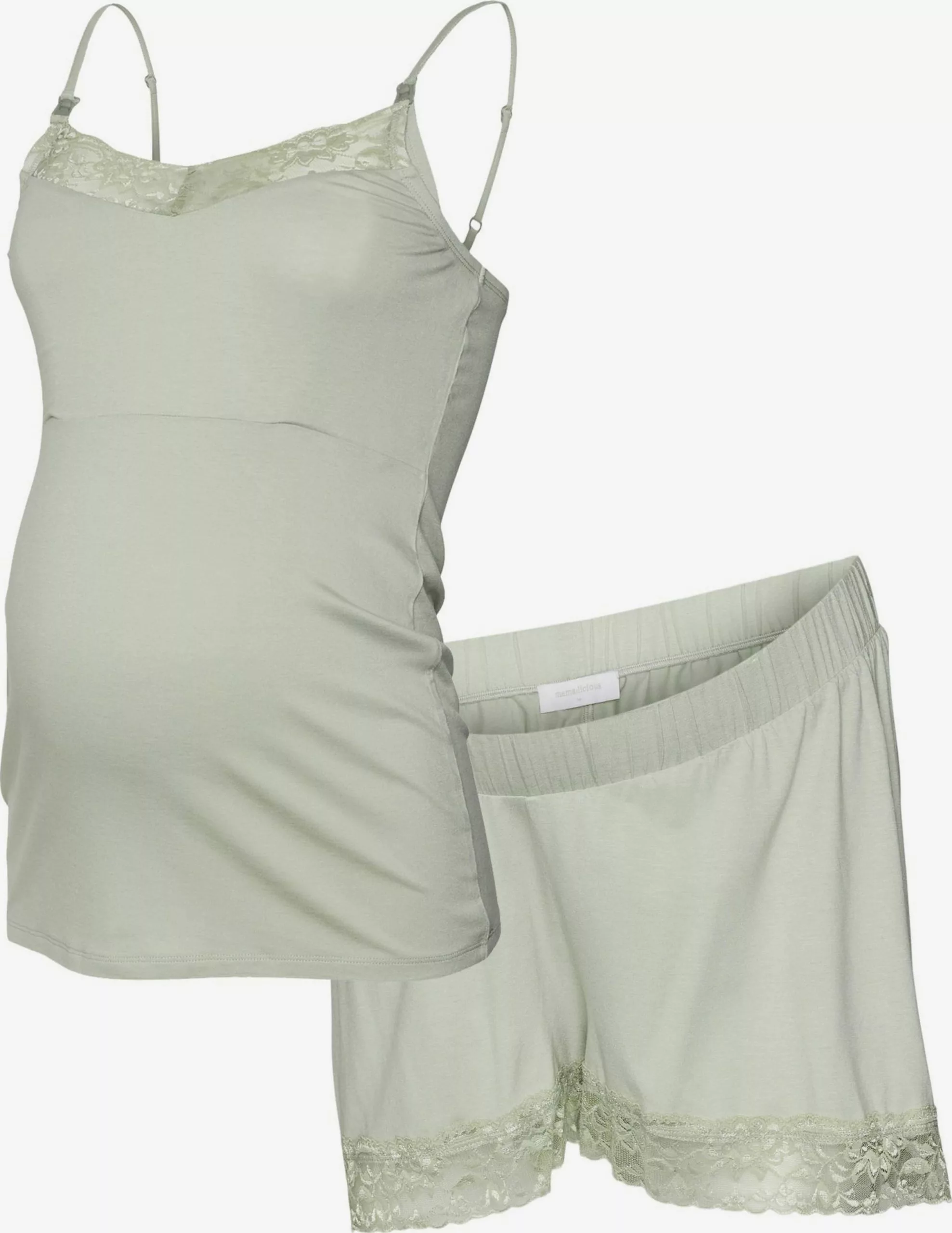 Mamalicious Nachtmode Pyjama Maisy Dames Pastelgroen 1 Mamalicious Nachtmode Pyjama Maisy Dames Pastelgroen