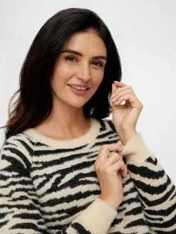 Mamalicious Fijngebreide Truien Trui Celine Dames Crème / Zwart -Mamalicious Winkel 9f5f1192ee4fa65147649cadc479dcac