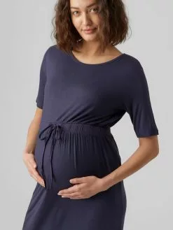 Mamalicious Jurken Jurk Dames Nachtblauw -Mamalicious Winkel a48ae7ae00942dc887bb80a17fd21df3