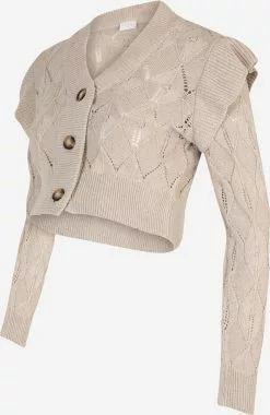 Mamalicious Vesten Gebreid Vest DAISY Dames Lichtbeige