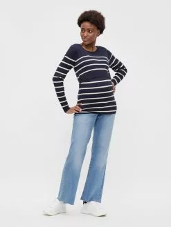 Mamalicious Fijngebreide Truien Trui Siv June Dames Nachtblauw -Mamalicious Winkel de4b5e62e41be6321c0bce94c935df56